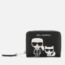 Karl Lagerfeld Women's K/Ikonik Small Folded Zip Wallet - Black