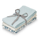 Cam Cam Muslin Cloth - Fiori, Light Blue, Crème White (Pack of 3)