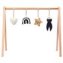The Little Green Sheep Wooden Baby Play Gym and Charms Set - Rainbow Midnight