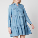 Superdry Women's Tiered Shirt Dress - Light indigo Used