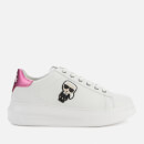 Karl Lagerfeld Women's Kapri Karl Ikonic Lo Lace Leather Flatform Trainers - Pink