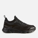 Karl Lagerfeld Men's Verge Lo Lace Leather Running Style Trainers - Black