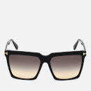 Tom Ford Women's Oversized Square Frame Sunglasses - Black/Smoke