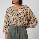 Free People Women's Highlander Printed Pullover - Black Combo