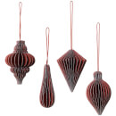 Broste Copenhagen Christmas Mix Baubles - Set of 4 - Red
