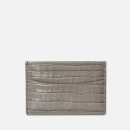 Aspinal of London Women's Slim Credit Card Case Deep Shine Small Croc - Warm Grey