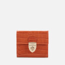 Aspinal of London Women's Small Mayfair Purse with Chain Small Croc - Marmalade
