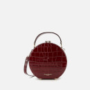 Aspinal of London Women's Hat Box Deep Shine Small Croc Bag - Bordeaux