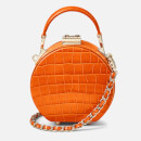 Aspinal of London Women's Micro Deep Shine Small Croc Hat Box Bag - Marmalade