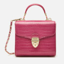 Aspinal of London Women's Mayfair Micro Deep Shine Small Croc Bag - Hibiscus