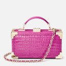 Aspinal of London Women's Trinket Trunk Deep Shine Small Croc Bag - Hibiscus