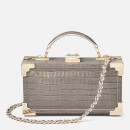 Aspinal of London Women's Trinket Trunk Deep Shine Small Croc Bag - Warm Grey