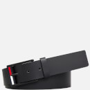 Tommy Hilfiger Men's Formal Monogram Flock Belt - Black