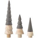 Bloomingville Wooden Christmas Tree Decoration - Set of 3 - Grey