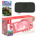 Nintendo Switch Lite (Coral) Minecraft Pack