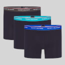 Tommy Hilfiger Men's 3 Pack Contrast WB Boxer Breifs - Dark Ash/Aquatic Teal/TH Electric Blue