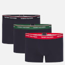 Tommy Hilfiger Men's 3 Pack Contrast WB Trunks - Desert Sky/Terrain/Primary Red