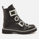 Dune Women's Pagola Leather Biker Boots - Black