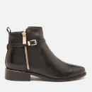 Dune Women's Pop Leather Ankle Boots - Black