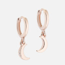 Ted Baker Women's Marlaan: Crescent Moon Huggie Earrings - Rose Gold/Crystal
