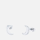 Ted Baker Women's Marlyy: Crescent Moon Stud Earrings - Silver/Crystal
