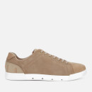 SWIMS Men's Breeze Tennis Leather Trainers - Timber Wolf/White