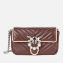 Pinko Women's Love Tiny V Quilt Bag - Bordeaux/Pink