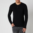 Superdry Men's Micro Texture Henley Half Zip Jumper - Black
