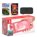 Nintendo Switch Lite (Coral) Minecraft Double Pack