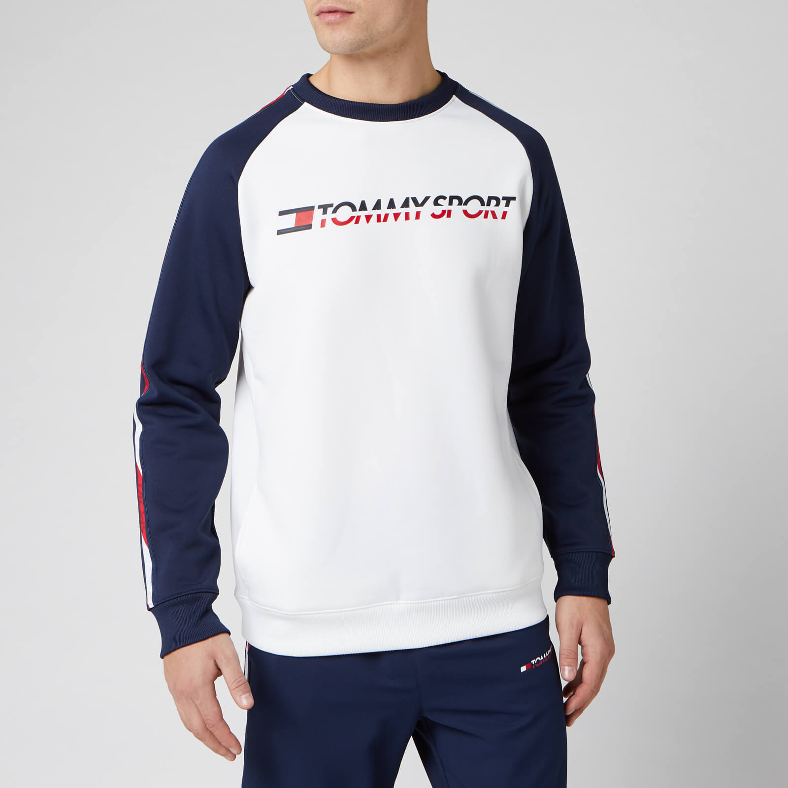 Tommy Sport Men's Fleece Tape Crew Neck