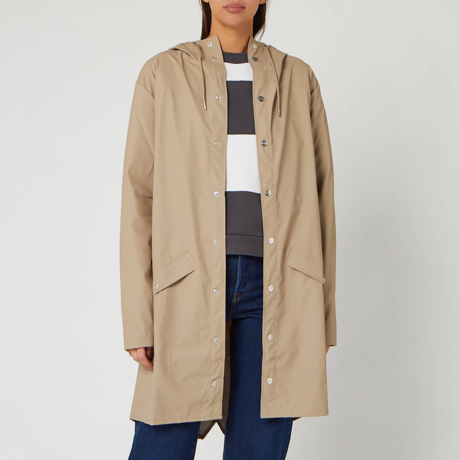 Rains long jacket beige Clearance