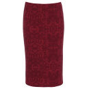 Damned Delux Women's Red Lace Pencil Skirt - Red
