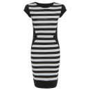 Damned Delux Women's Humbug Stripe Scuba Midi Dress - Black/White