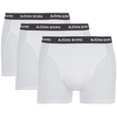 Bjorn Borg Men's Contrast Solids Triple Pack Boxer Shorts - White