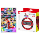 Mario Kart 8 Deluxe Game + Mario Joy-Con Wheel
