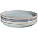 Denby Always Entertaining - Blues - 4 Piece Medium Coupe Plate Set