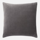 in homeware Feather Filled Velvet Cushion - Dark Grey