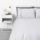 in homeware Pinstripe with Button Cuff Duvet Set - Grey