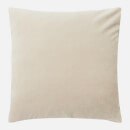 in homeware Feather Filled Velvet Cushion - Natural