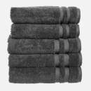 in homeware 100% Egyptian Cotton Pile 5 Piece Towel Bale - Dark Grey