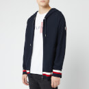 Tommy Hilfiger Men's Structured Branded Zip Hoodie - Sky Captain