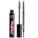 NYX Professional Makeup Micro Eyebrow Pencil and Black Volumizing Mascara Duo NYX Professional Makeup Micro Eyebrow Pencil and Black Volumizing Mascara Duo