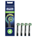 Oral-B CrossAction Black Toothbrush Heads with CleanMaximiser Technology, Pack of 4 Counts