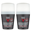 VICHY Homme Men's Extreme-Control Anti-Perspirant Roll-on Deodorant Duo for Sensitive Skin 50ml