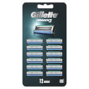 Gillette Mach 3 Razor Blades Refill, 12 Pack