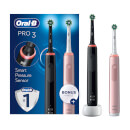 Oral-B Pro 3900 Duo Pack of Two Electric Toothbrushes, Black & Pink