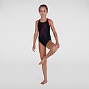 Girl's Boom Logo Placement Flyback Swimsuit Black - 5-6