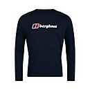 Men's Organic Big Logo Long Sleeve T-Shirt - Blue - XS