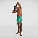 Men's Printed Trim Leisure 16" Swim Shorts Green - XS