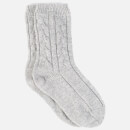 Grey Cashmere Cable Knit Socks